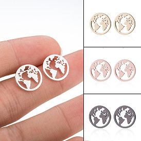 Stainless Steel Geometric Circle Earrings for Women, Fashionable and Versatile Jewelry.