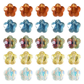 20 прозрачные стеклянные бусины, цветок, граненые