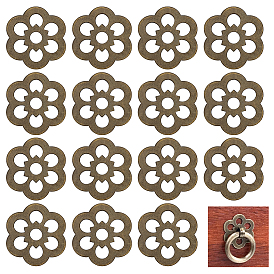 16шт. латунные плоские шайбы, цветок, для мебельной фурнитуры