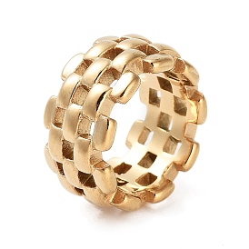 Placage ionique (ip) 304 anneaux de chaîne de bracelet de montre en acier inoxydable, bagues larges pour femmes hommes