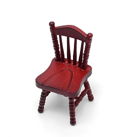 Birch Wood Chair, Miniature Furniture Model, for Dollhouse Accessories Pretending Prop Decorations
