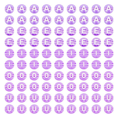 100 шт 5 стили прозрачные акриловые бусины, плоские круглые с буквы