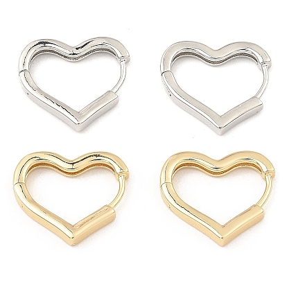 Латунные серьги обруча, сердце