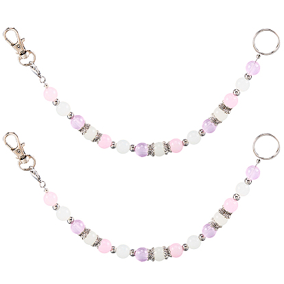 2шт стеклянный брелок, с 304 кольцом из нержавеющей стали и поворотными застежками из сплава