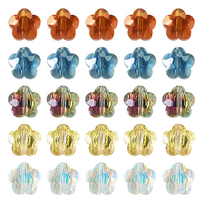 20 прозрачные стеклянные бусины, цветок, граненые