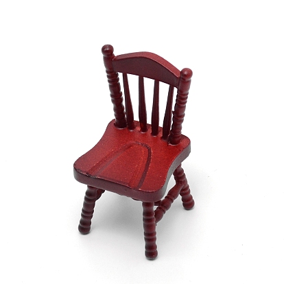 Birch Wood Chair, Miniature Furniture Model, for Dollhouse Accessories Pretending Prop Decorations