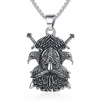 304 Мужские подвески в виде двух воронов из нержавеющей стали в стиле викингов и пиратов