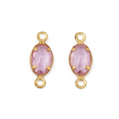 Подвески-коннекторы из латуни с кубическим цирконием, без кадмия и без свинца, овальные связи