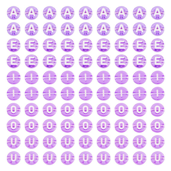 100 шт 5 стили прозрачные акриловые бусины, плоские круглые с буквы