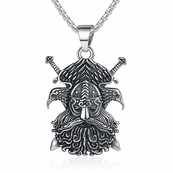 304 Мужские подвески в виде двух воронов из нержавеющей стали в стиле викингов и пиратов