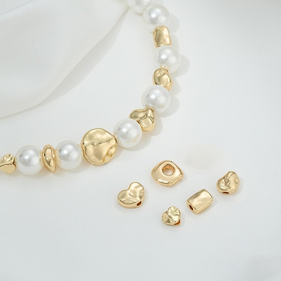 Латунные бусины, реальный 14 k позолоченный