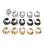 304 Stainless Steel Cable Chain Cuff Ring Components, Round Pad Ring Setting