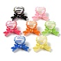 UV Plating Opaque Acrylic Beads, Iridescent, Striped Heart & Bowknot