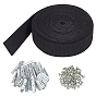 15M Flat Wide Polyester Elastic Cord, for Sewing Accessories, with 50Pcs Iron Triangle File Folders Clips