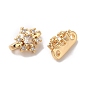 Christmas Brass Pave Clear Cubic Zirconia Slide Charms, Snowflake