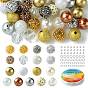 50 Pcs DIY Resin Rhinestone Graduated Beads Bracelets Making Kits