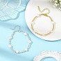 2pcs 2 colores Conjunto de pulseras de perlas cultivadas naturales de agua dulce y hematita sintética no magnética galvanizada para mujer, rondo