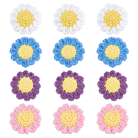 12 шт. 4 цвета в форме цветка, хлопковый вязаный костюм, украшения, аксессуары