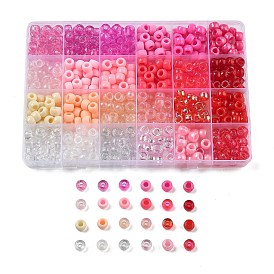 24 Styles DIY Acrylic & PP Plastic Crow Beads, Pony Beads Jewelry Making Finding Kits
