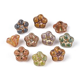 Краска для запекания Пикассо и стеклянные бусины, инкрустированные золотым металлом, цветок колокольчик