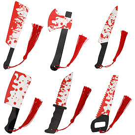 6 шт. 6 стили кровавые акриловые закладки с кисточкой