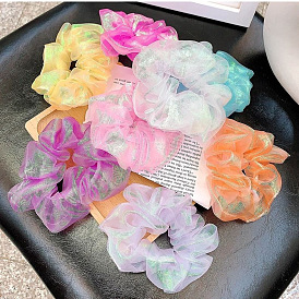 Mermaid-inspired Hair Accessory: Colorful Mesh Headband with Organza Bow