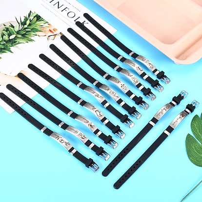 Силиконовые шнур браслеты, 304 браслеты из нержавеющей стали с созвездиями для мужчин и женщин