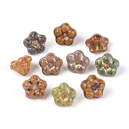 Краска для запекания Пикассо и стеклянные бусины, инкрустированные золотым металлом, цветок колокольчик