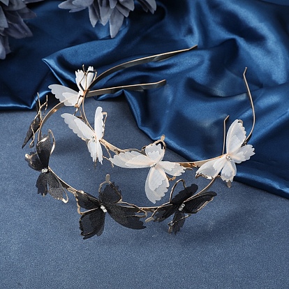 Декоративные резинки для волос с узором бабочки, обруч для волос со стразами для женщин и девочек