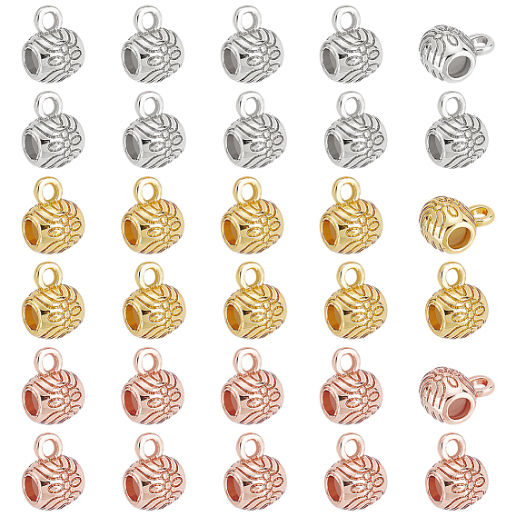 30шт 3 цвета стойка покрытие латунные трубки дужки, бочкообразные бусины под залог, без кадмия и без свинца, долговечный