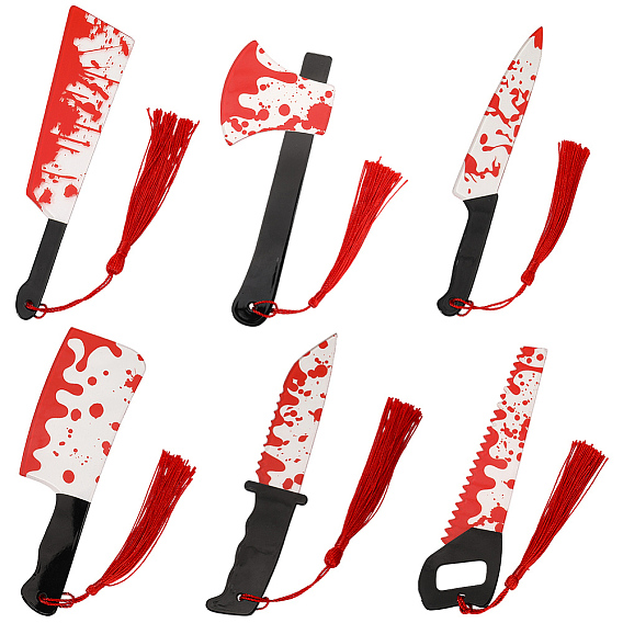 6 шт. 6 стили кровавые акриловые закладки с кисточкой