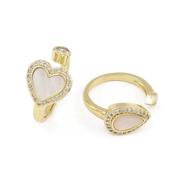 Открытые манжеты из латуни с микропаве и цирконием для женщин, с оболочкой синтеза, реальный 18 k позолоченный