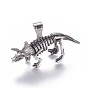 304 Stainless Steel Big Pendants, Dinosaur Bones