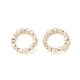 Brass Twisted Open Jump Rings, Long-Lasting Plated, Cadmium Free & Lead Free, Diamond Cut Textured Round