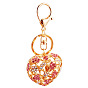 Sparkling Hollow Star Moon Heart Keychain with Alloy and Rhinestones - Perfect Gift for Women's Bags