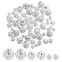 60Pcs 3 Styles Brass Beads, Hollow Round