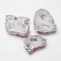 Electroplated Natural Druzy Agate Big Pendants, Dyed, Nuggets