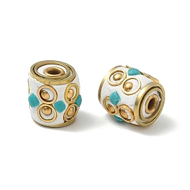 Brass & Resin & Polymer Clay Beads, Columm, Golden