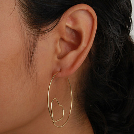 Chic Heart-shaped Earrings for Women - Minimalist Metal Ear Jewelry in European and American Style