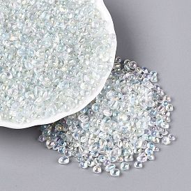 Transparent Electroplate Glass Beads, Nuggets, AB Color Plated, Dyed, No Hole