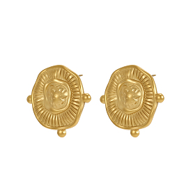 Овальные 304 из нержавеющей стали серьги стержня, ионное покрытие (ip)