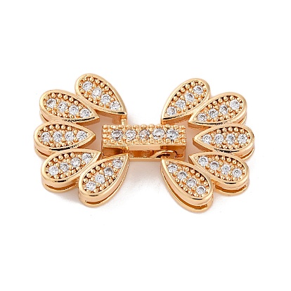 Латунное микропейв, прозрачный кубический цирконий, складные застежки