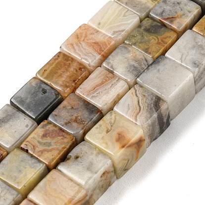 Natural Crazy Agate Beads Strands, Cube