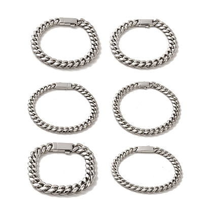 304 браслеты-цепочки с кубинскими звеньями из нержавеющей стали для женщин и мужчин