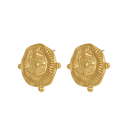 Овальные 304 из нержавеющей стали серьги стержня, ионное покрытие (ip)