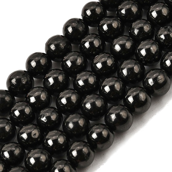 Natural Coal Quartz Bead Strands, Round