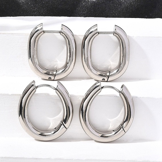 Серьги из 201 нержавеющей стали, с 304 штифтов из нержавеющей стали, овальные