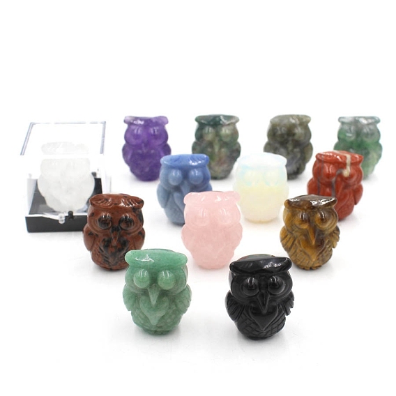 Статуэтки из натурального и синтетического камня, резные статуэтки для украшения рабочего стола в домашнем офисе, сова