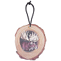 1 Set Flat Round & 3D Elk Pattern Wooden Pendant Decorations, with Polyester Cord, Christmas Ornaments Festive Gifts