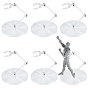 6 Bags Adjustable Plastic Action Figure Displays, Flat Round